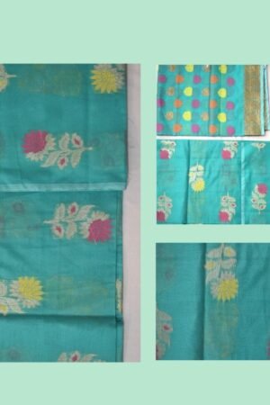 Sea Green Banarasi Self Suit Piece (Unstitched)