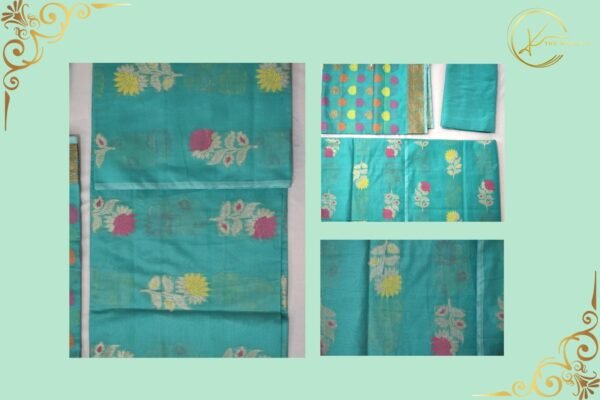 Sea Green Banarasi Self Suit Piece (Unstitched)
