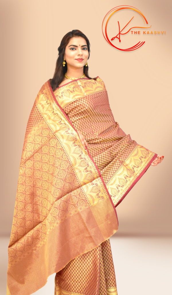 Golden Heavy Butti Banarasi Saree